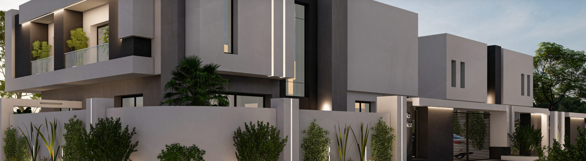 Villa cubique blanche & grise